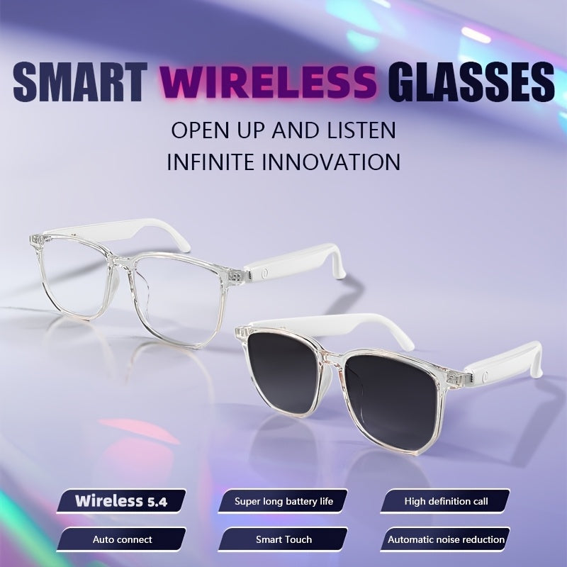 Lunette intelligente sans fil LIFEBEE 5.4 avec microphone intégré, rechargeable par USB, anti-lumière bleue, son Hi-Fi, contrôle tactile, longue durée de vie, non étanche, pour sports de plein air, randonnée, conduite, lecture de musique, appels