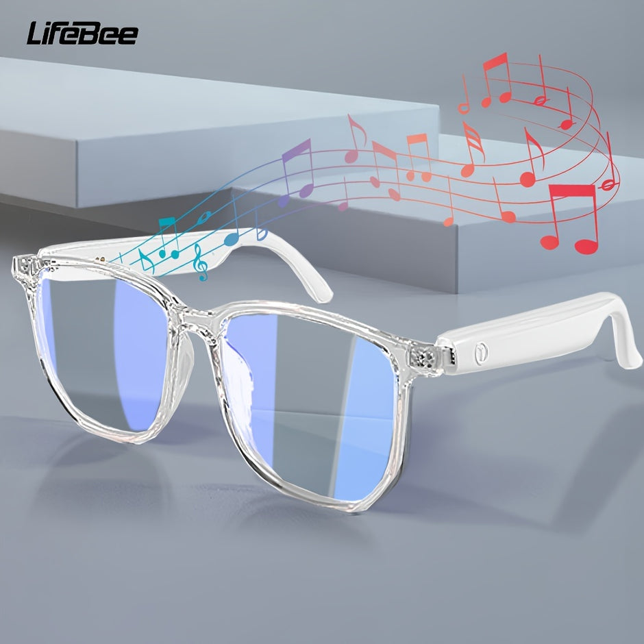 Lunette intelligente sans fil LIFEBEE 5.4 avec microphone intégré, rechargeable par USB, anti-lumière bleue, son Hi-Fi, contrôle tactile, longue durée de vie, non étanche, pour sports de plein air, randonnée, conduite, lecture de musique, appels