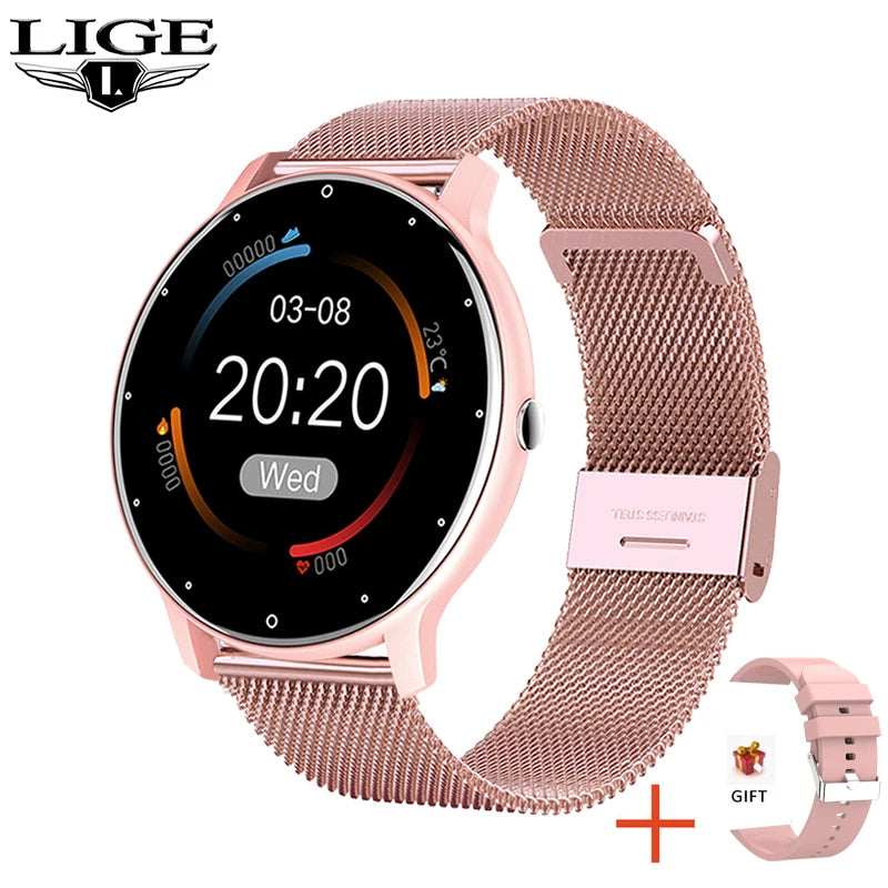 Montre connectée 2025 écran tactile complet, sport, fitness, étanchéité IP67, Bluetooth, pour Android et iOS