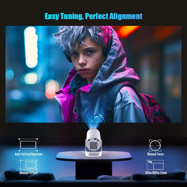 Projecteur Magcubic Android 11 4K 1280*720P HY300 Pro + Double Wifi 290ANSI 180°flexible BT5.0 Cinéma Projecteur Portable Extérieur