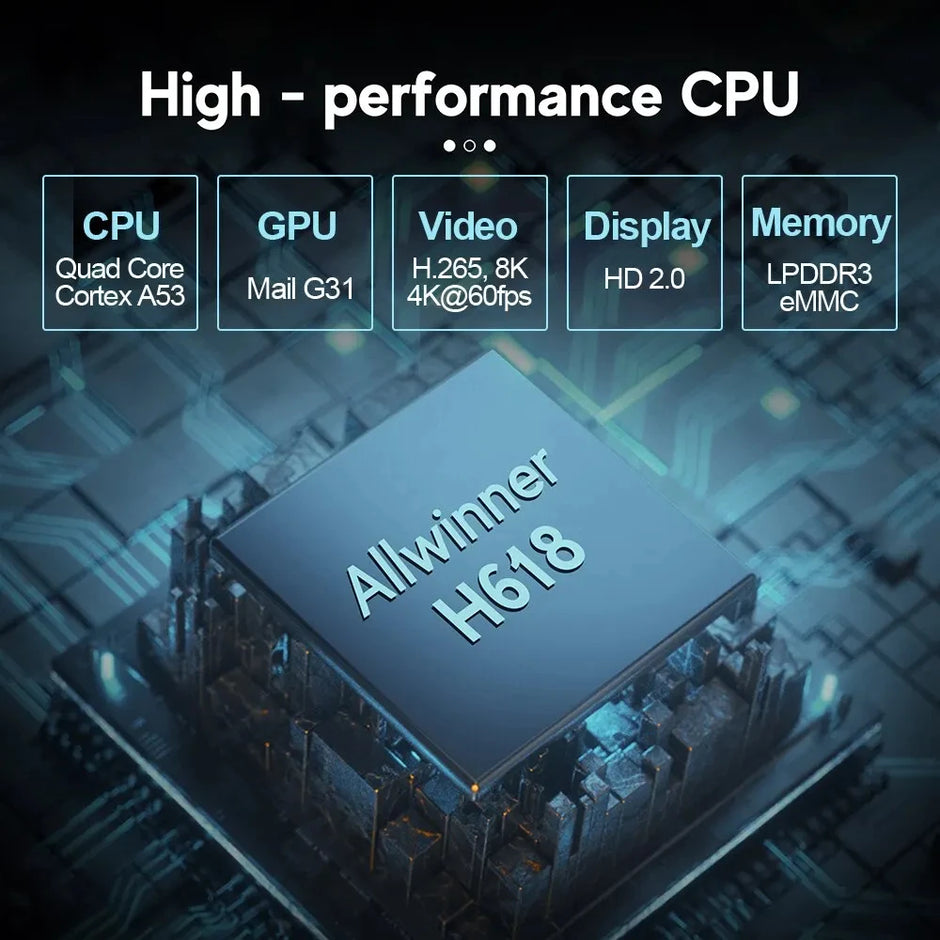 Clé TV LEMFO DQ10 ATV Mini Android 13 compatible vidéo 8K 4K Wifi 6 Allwinner H618 Quad Core Cortex A53 télécommande vocale Smart TV Box