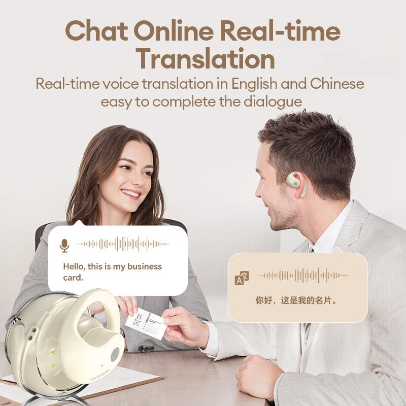 Écouteurs de traduction intelligents en temps réel, sans fil, étanches, HYUNDAI HY-T26, plus de 75 langues