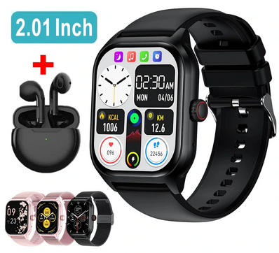 Montre connectée Android 2024, Bluetooth, téléphone, cadran tactile, musique, suivi d'activité physique, sport