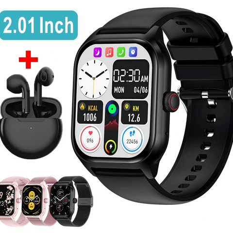 Montre connectée Android 2024, Bluetooth, téléphone, cadran tactile, musique, suivi d'activité physique, sport