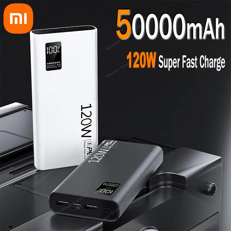 Xiaomi batterie externe 120W High Capacity Power Bank 50000mAh charge ultra rapide Powerbank Portable, compatible iPhone Samsung Huawei