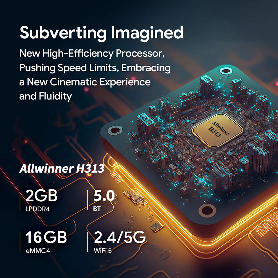 Boîtier TV intelligent Android 13 4K HDR10+ Allwinner H313 2 Go 16 Go Double Wi-Fi BT5.0 Lecteur multimédia Surround stéréo Q1 ATV