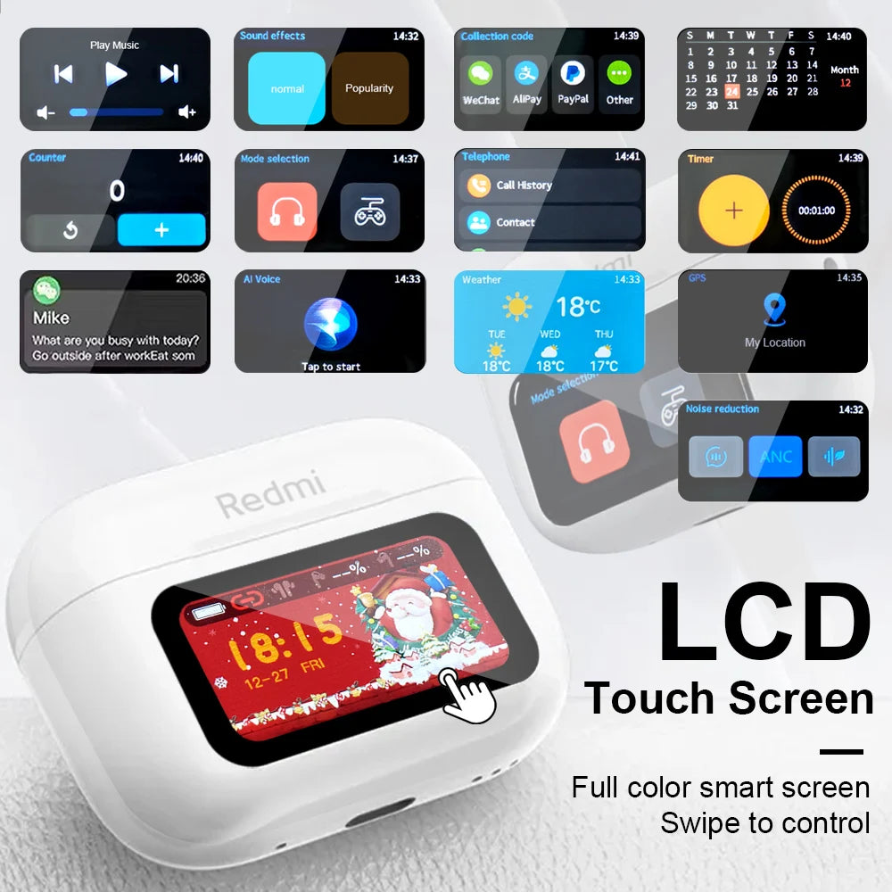 écouteurs sans fil Xiaomi Bluetooth HD Stereo Sound , avec ecran de controle LCD tactil